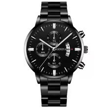 Luxury Men's Stainless Steel Quartz Watch – Business Style with Calendar Display