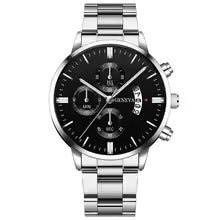 Luxury Men's Stainless Steel Quartz Watch – Business Style with Calendar Display
